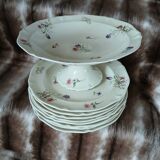 Service of 8 plates + 1 compote dish Limoges France