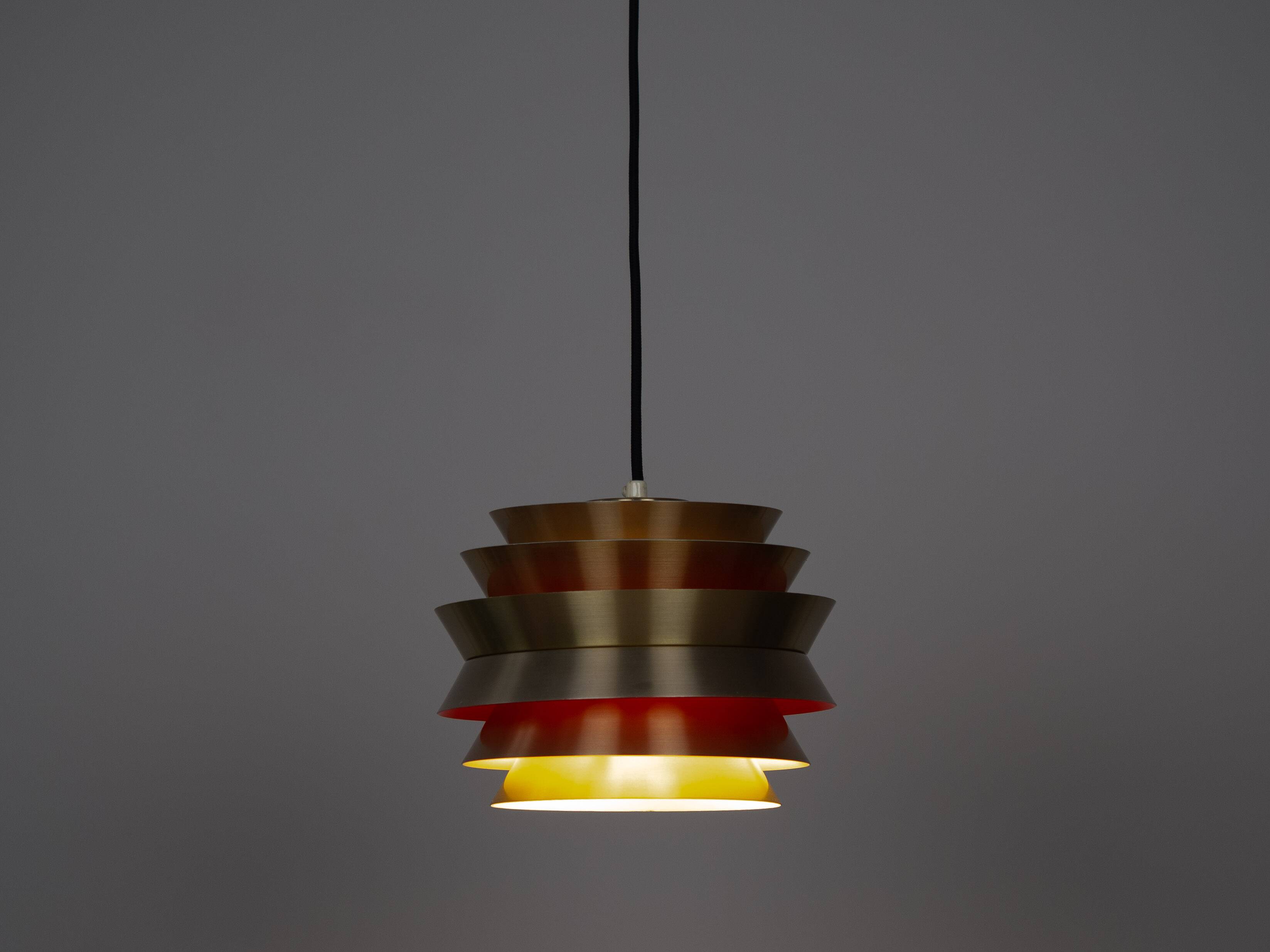 Pair of 2 Swedish vintage pendant lamps Trava by Carl Thore, Granhaga, 1960