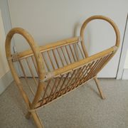 vintage rattan magazine rack