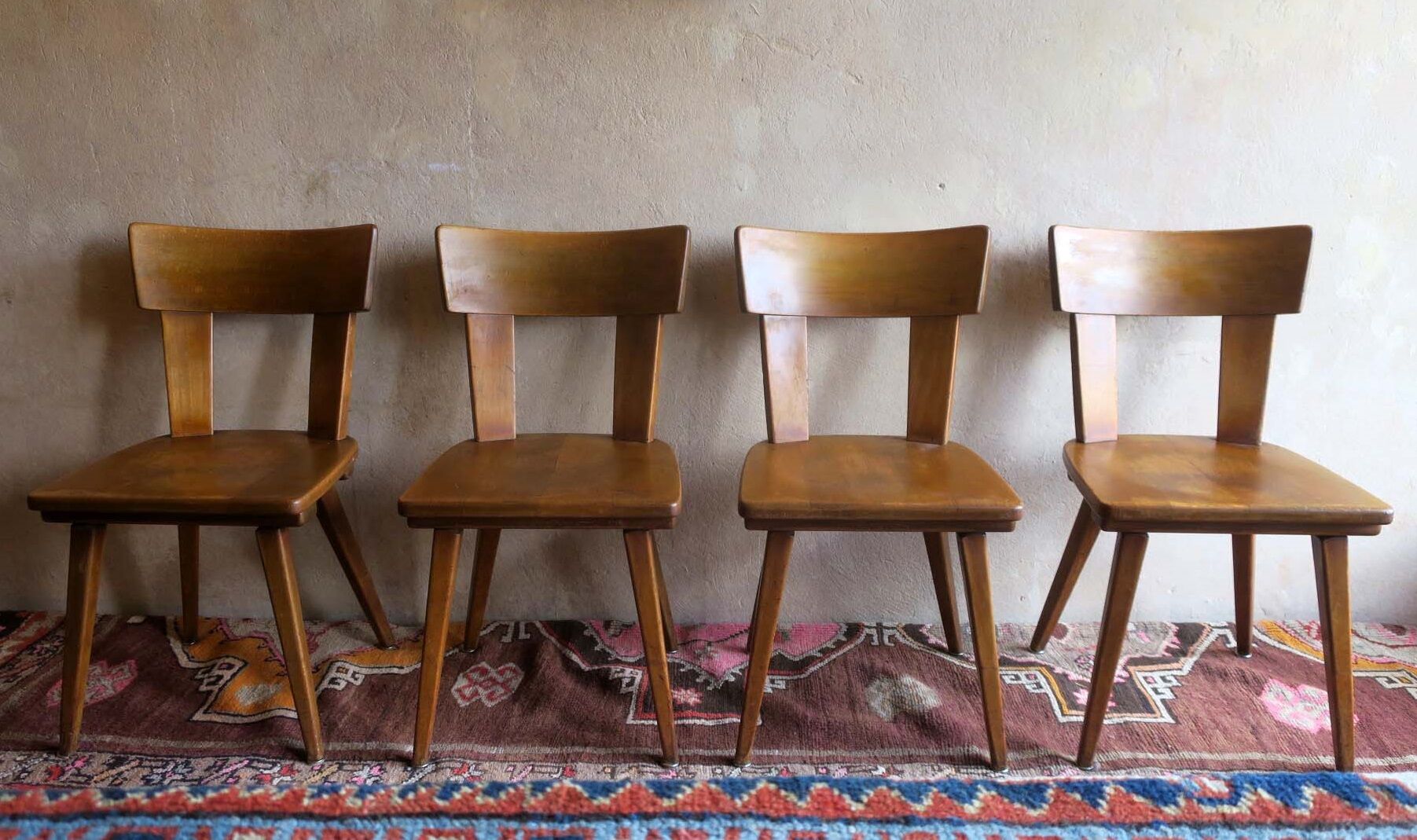 Set of four Brutalist chairs 1940s-1950s