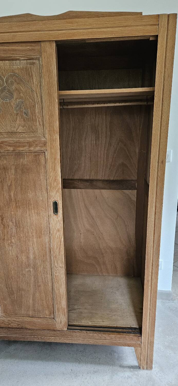 Wardrobe, Parisian sliding door vintage Art Deco wardrobe