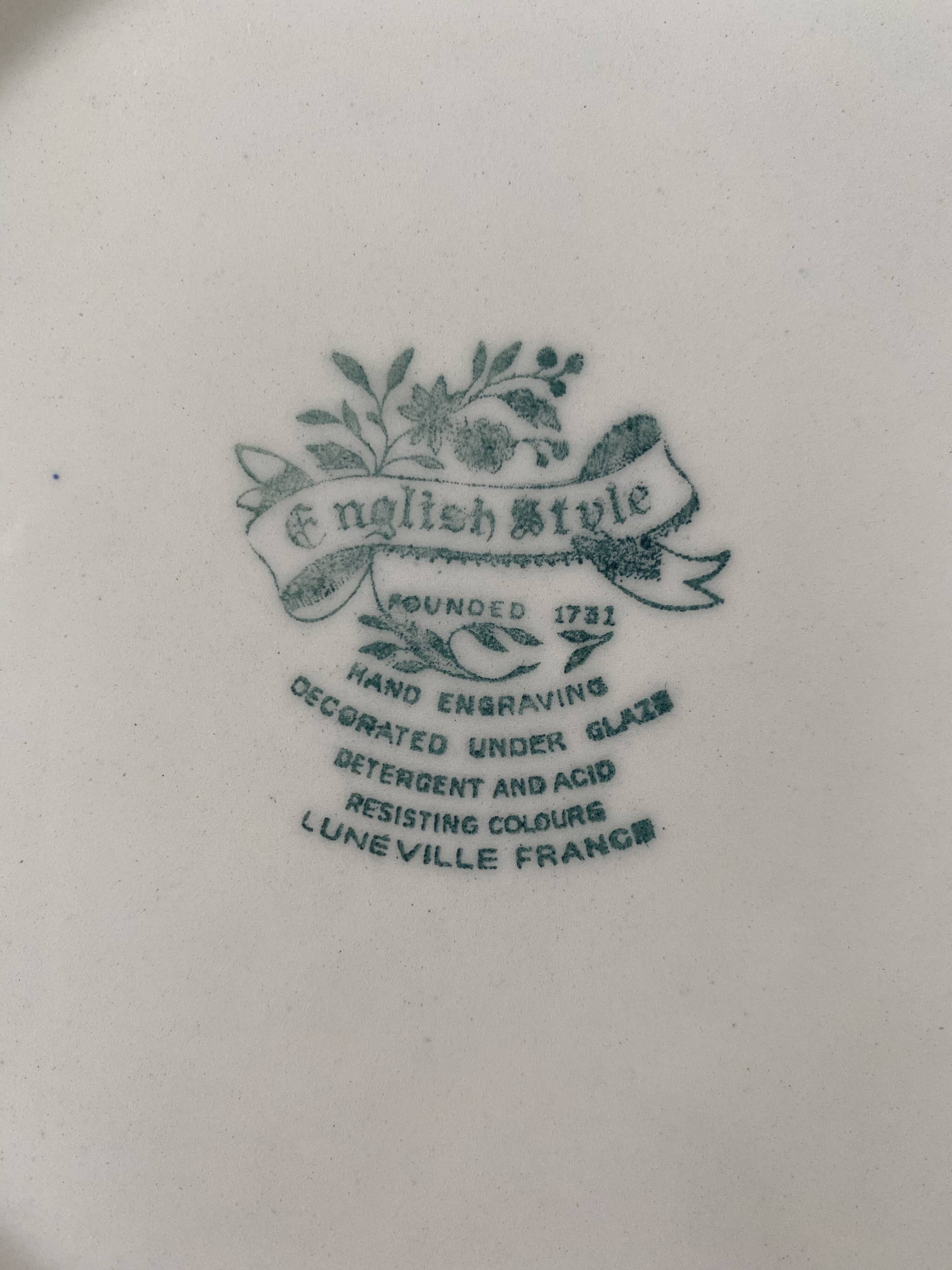 Assiettes à dessert Luneville bleues