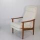 Scandinavian high back armchair from the 1960s adjustable headrest, restored