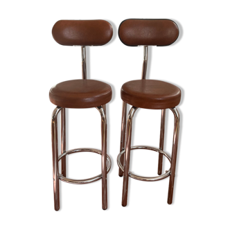 Paire de tabourets de bar vintage années 70