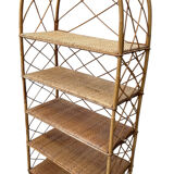 Étagère en Rotin des années 60 France