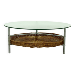 table basse ronde en - verre