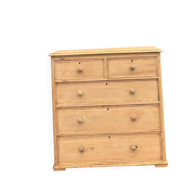 Grande commode anglaise ancienne en bois massif brut 