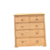 Large antique English chest of drawers in raw solid wood.