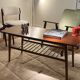 Table basse scandinave vintage en teck avec étagère "Ingrid"