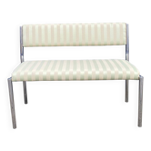 Banc Chrome Vert Dépouillé Années 1970 Hollywood Regency Moderniste Vintage