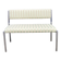 Chrome Bench Green Stripped 1970s Hollywood Regency Modernist Vintage