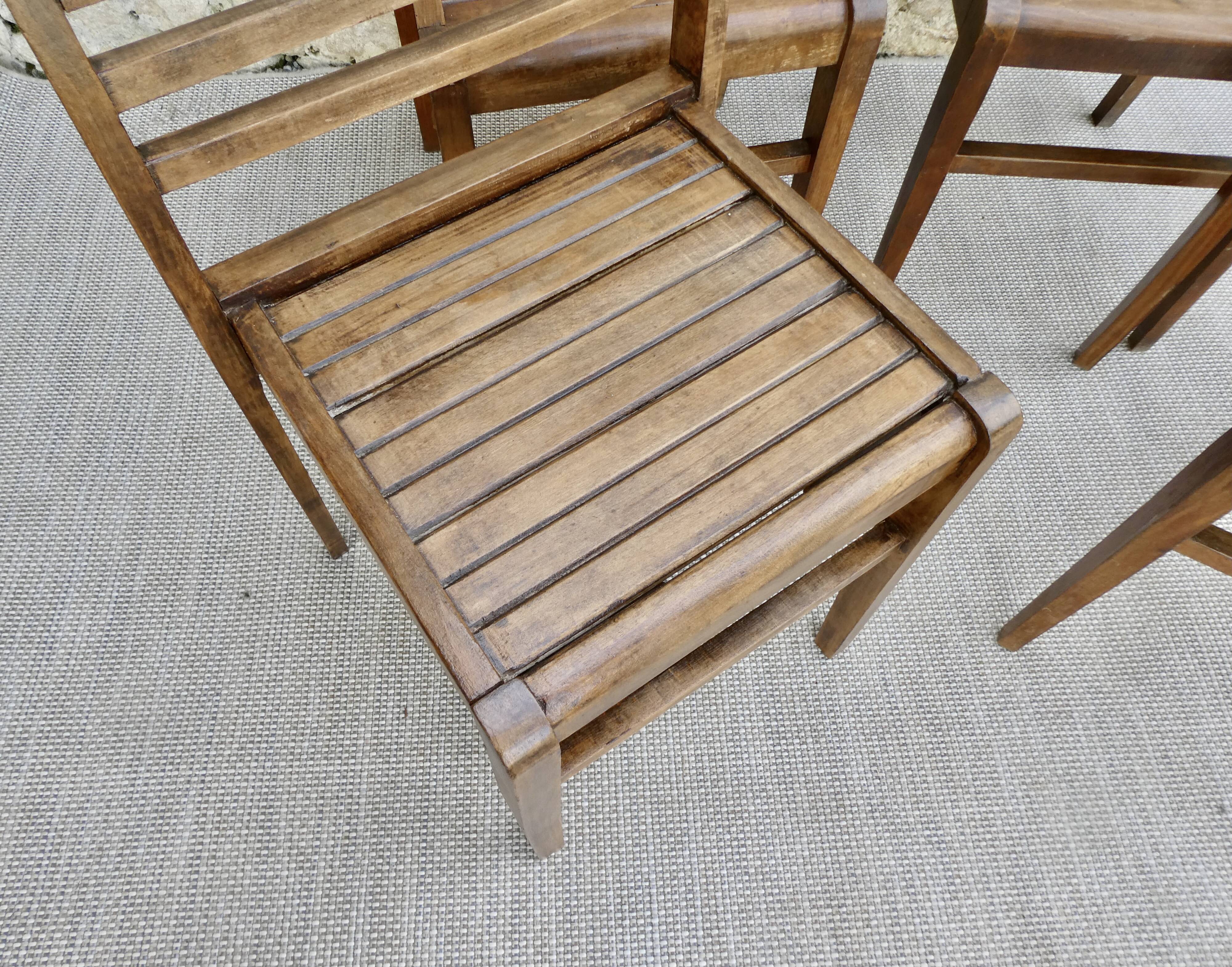 Set of 4 chairs René Gabriel, 50s, Reconstruction