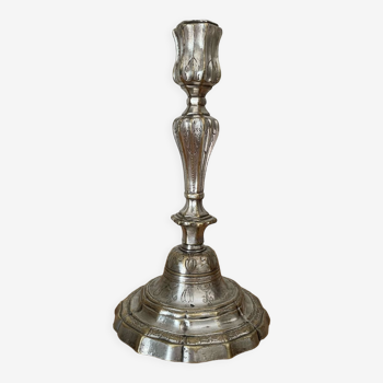 Louis XIV style silver metal candle holder