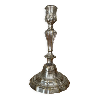 Louis XIV style silver metal candle holder