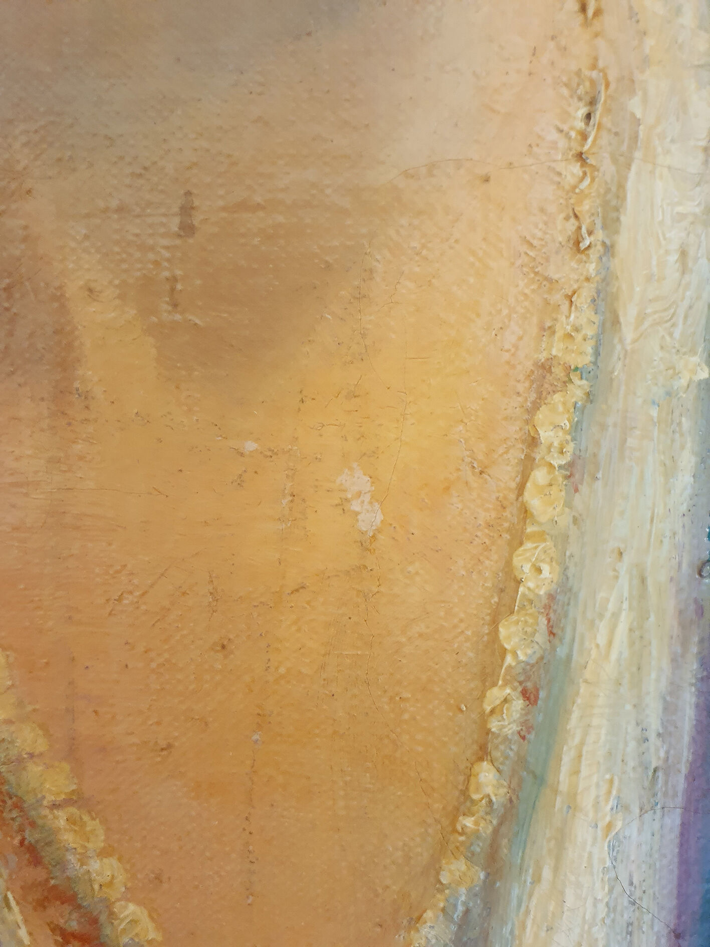 Oil portrait on canvas carved wooden frame