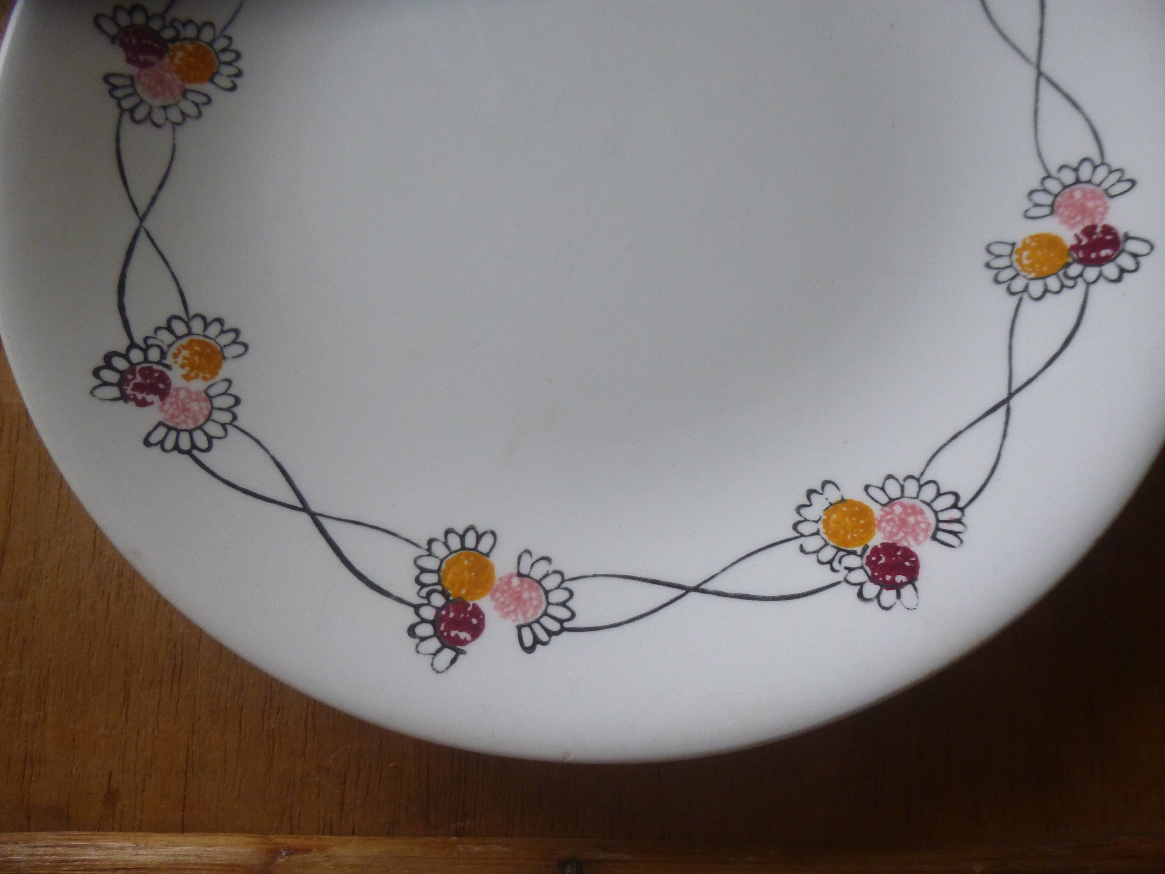 Flat plate Gien model Fleurettes