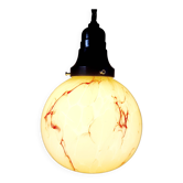 Lampe art déco en opaline, Verreries de Scailmont, Henri Heemskerk