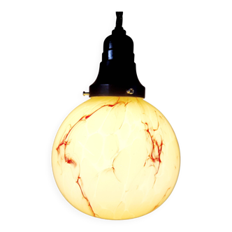 Lampe art déco en opaline, Verreries de Scailmont, Henri Heemskerk
