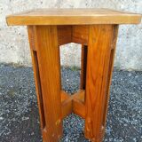 Vintage solid pine stool