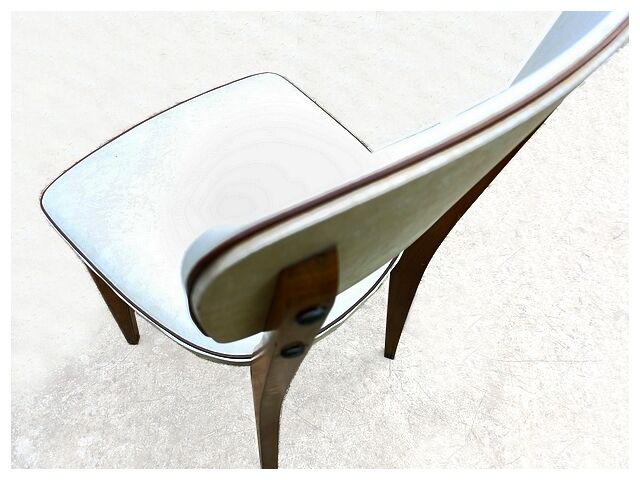 Vintage chairs 50s/60s skai and light beech
