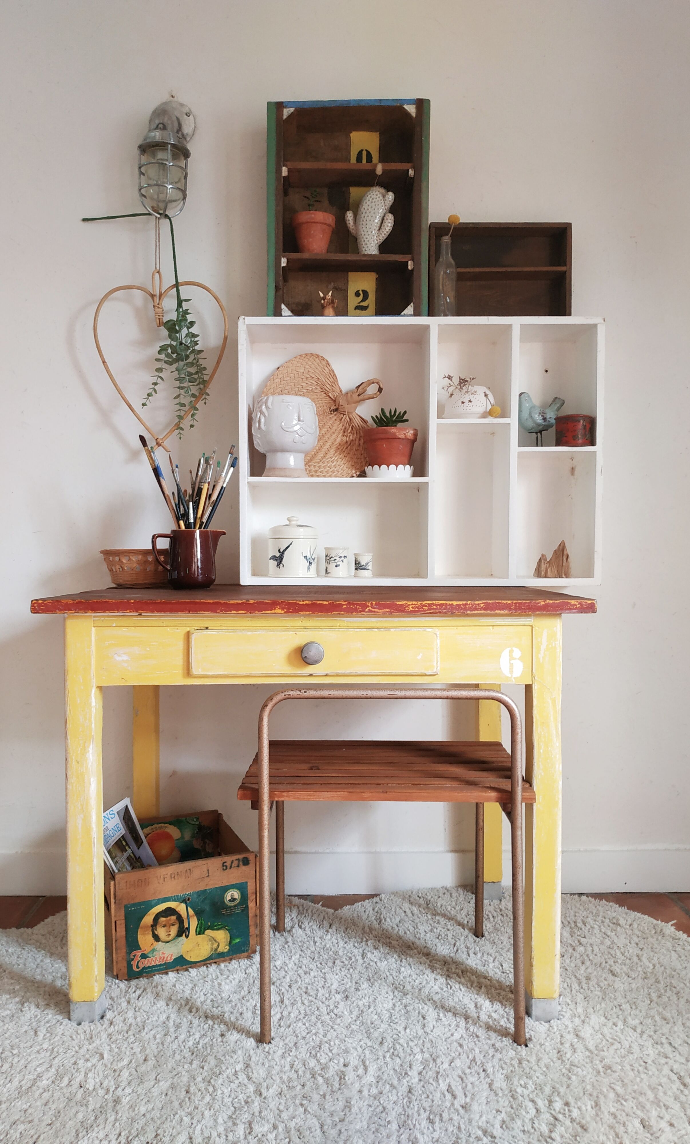 Old wooden shelf