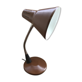 Office lamp workshop metal brown - flexible arms chrome 70vintage