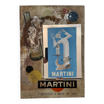 Plaque en tôle publicitaire pour martini