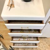 Beige asymmetrical cabinet