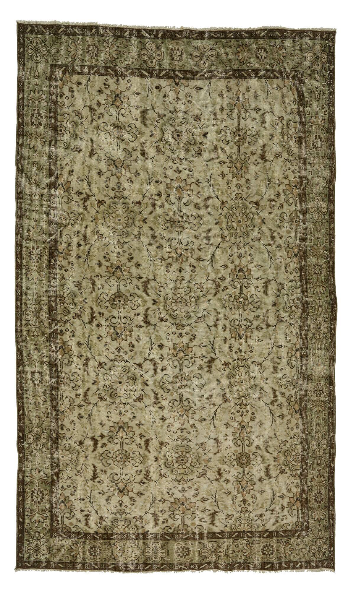 One-of-a-kind turkish handwoven vintage rug - rustic vintage charm 284x 161