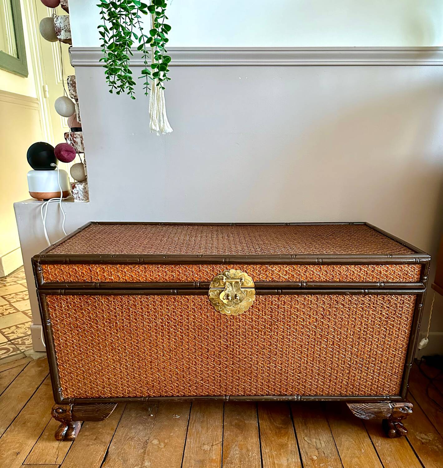 Wooden and cane trunk