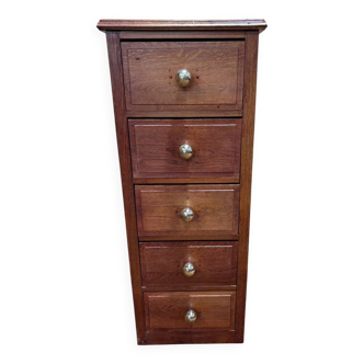 Antique oak chest of drawers - late 19th/early 20th century.