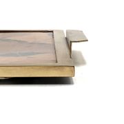 Hollywood regency brass and leaves resin tray, Montagnani Firenze Italy 1970s