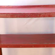 Burmese teak bookcase with original red patina