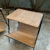 Pair of Raoul Guys Wicker Magazine Racks Circa 195