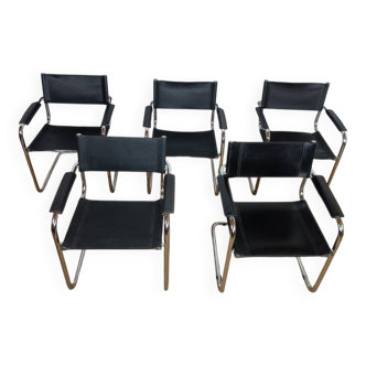Set of 5 B34 Marcel Breuer style armchairs