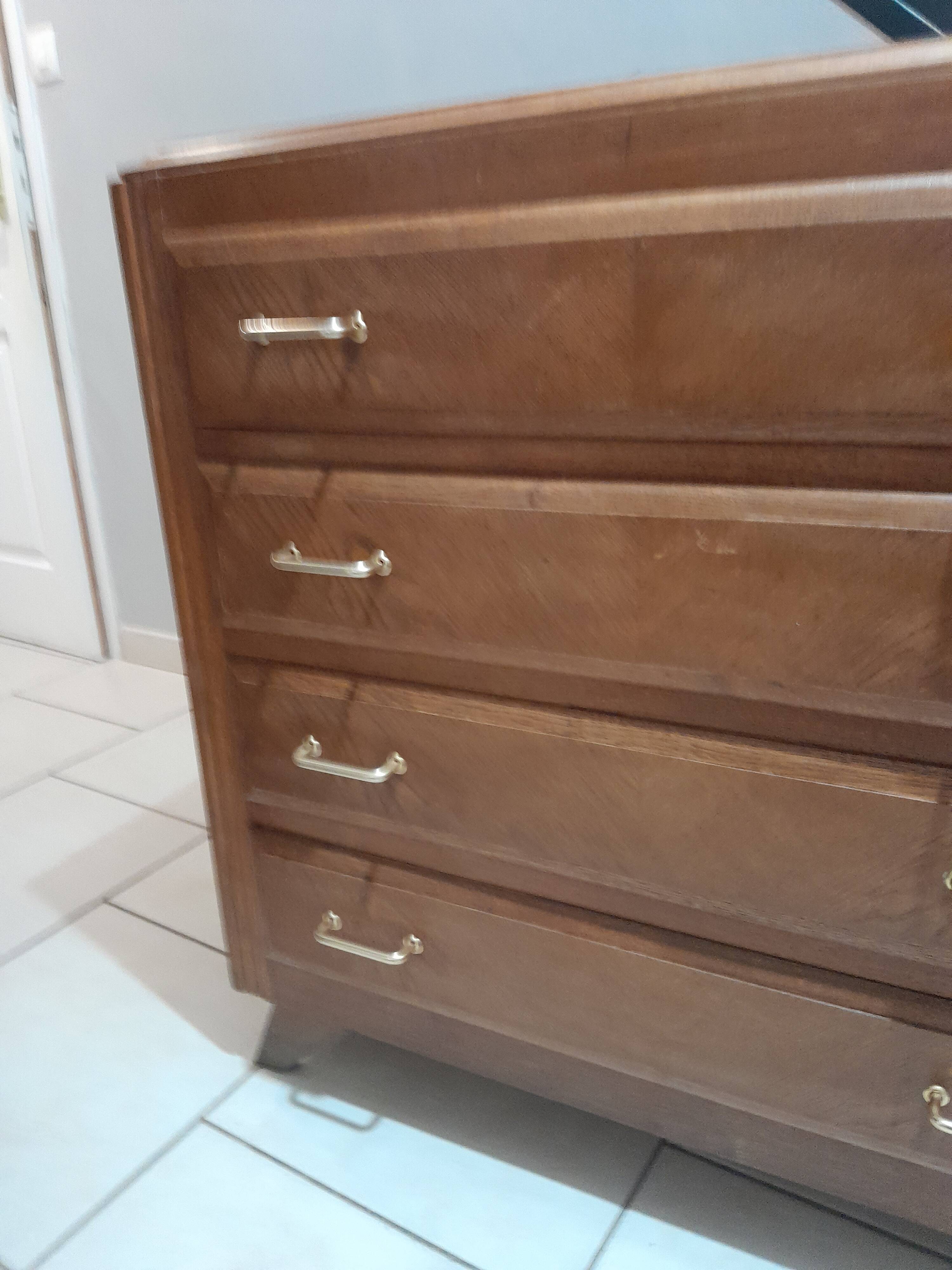 Old vintage chest of drawers Scandinavian compass feet