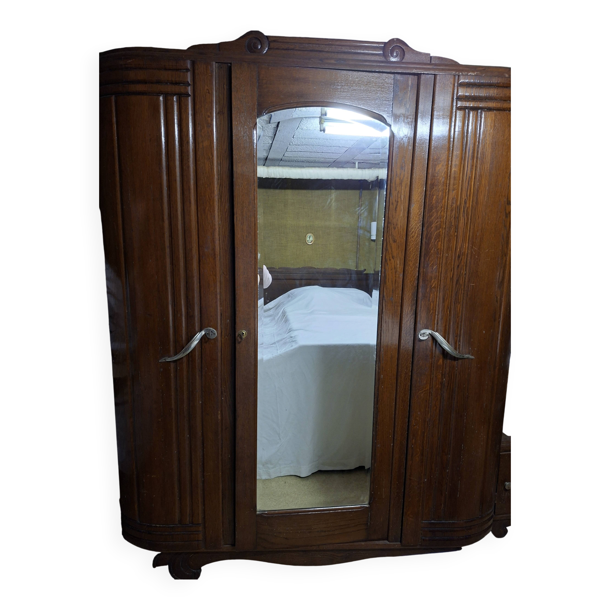 wardrobe with a mirror in the centre