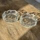 Set of 2 vintage octagonal glass ashtrays D11 H3.5