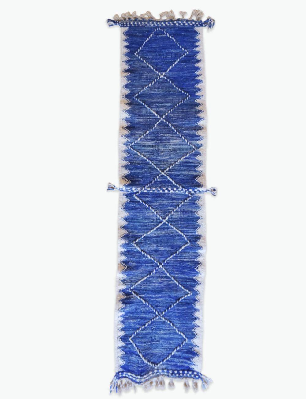 Tapis de couloir bleu