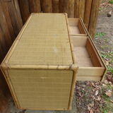 Commode rotin et bambou