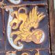 Vintage ceramic coffee table – Heraldic griffon decor – 1970