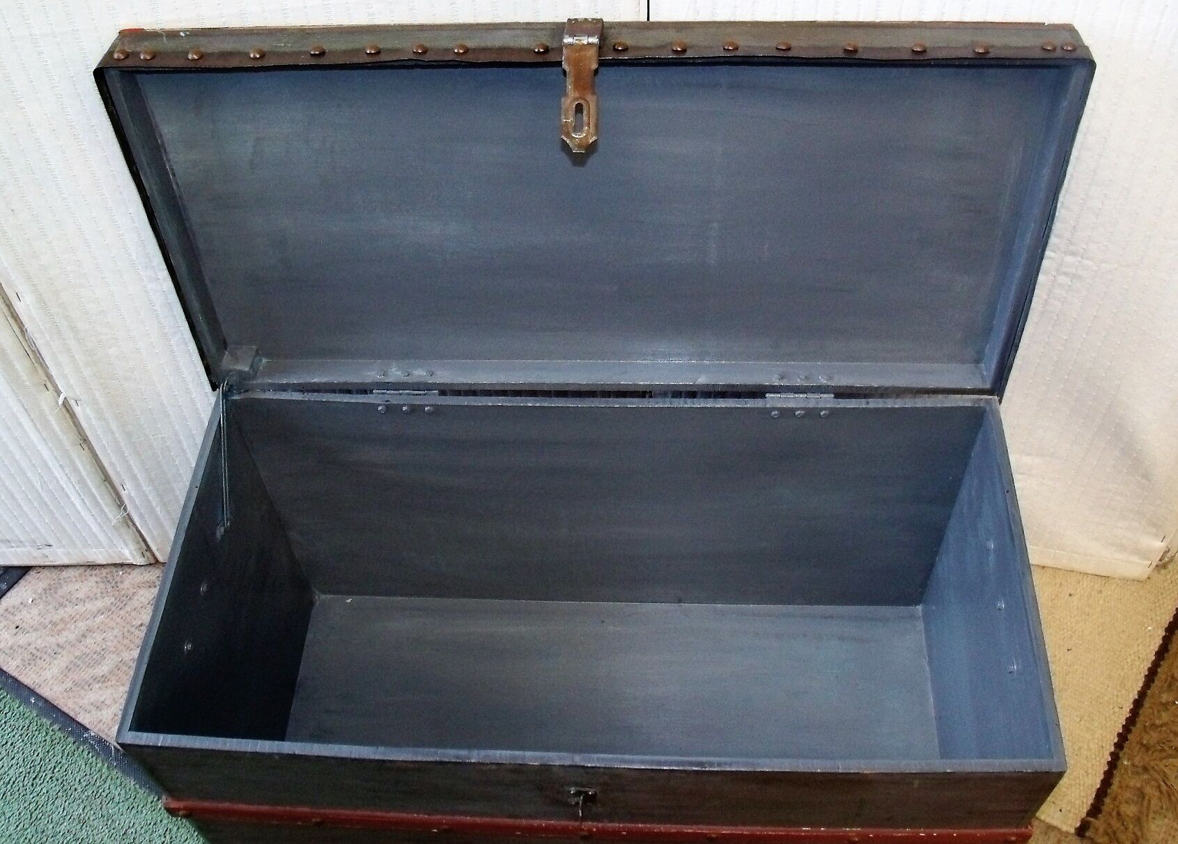 Old chest trunk wood studded