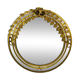 Miroir mural rond vintage en métal doré avec roses et feuillage – styl