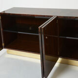Aldo Tura sideboard in brown parchment and brass 1960
