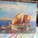 Table oil on panel, navy