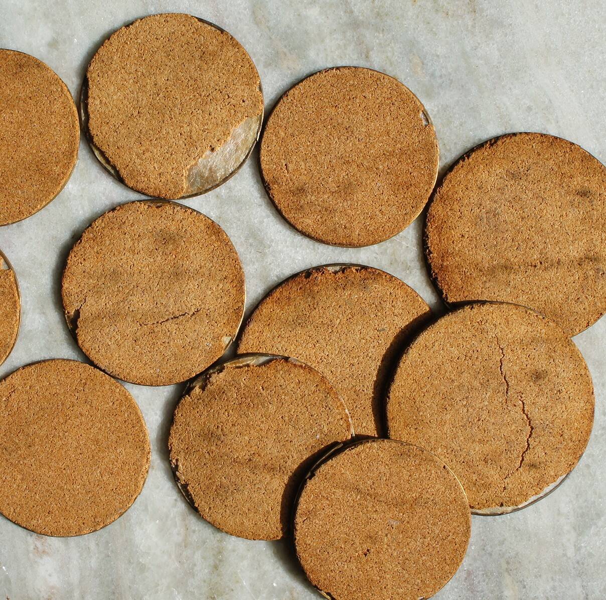 Set of 8 coasters & 3 mother-of-pearl bottle coasters