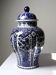 Large covered vase Boch Holland Royal Sphinx in Delft blue earthenware.
