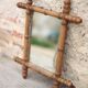 Wooden bamboo imitation mirror, antique mirror, hanging mirror, interior decor, mirror