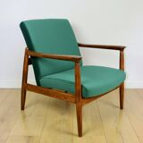 Fauteuil GFM-64, design Edmund Homa des années 70, velours vert - Jade 500 - 2 pièces disponibles