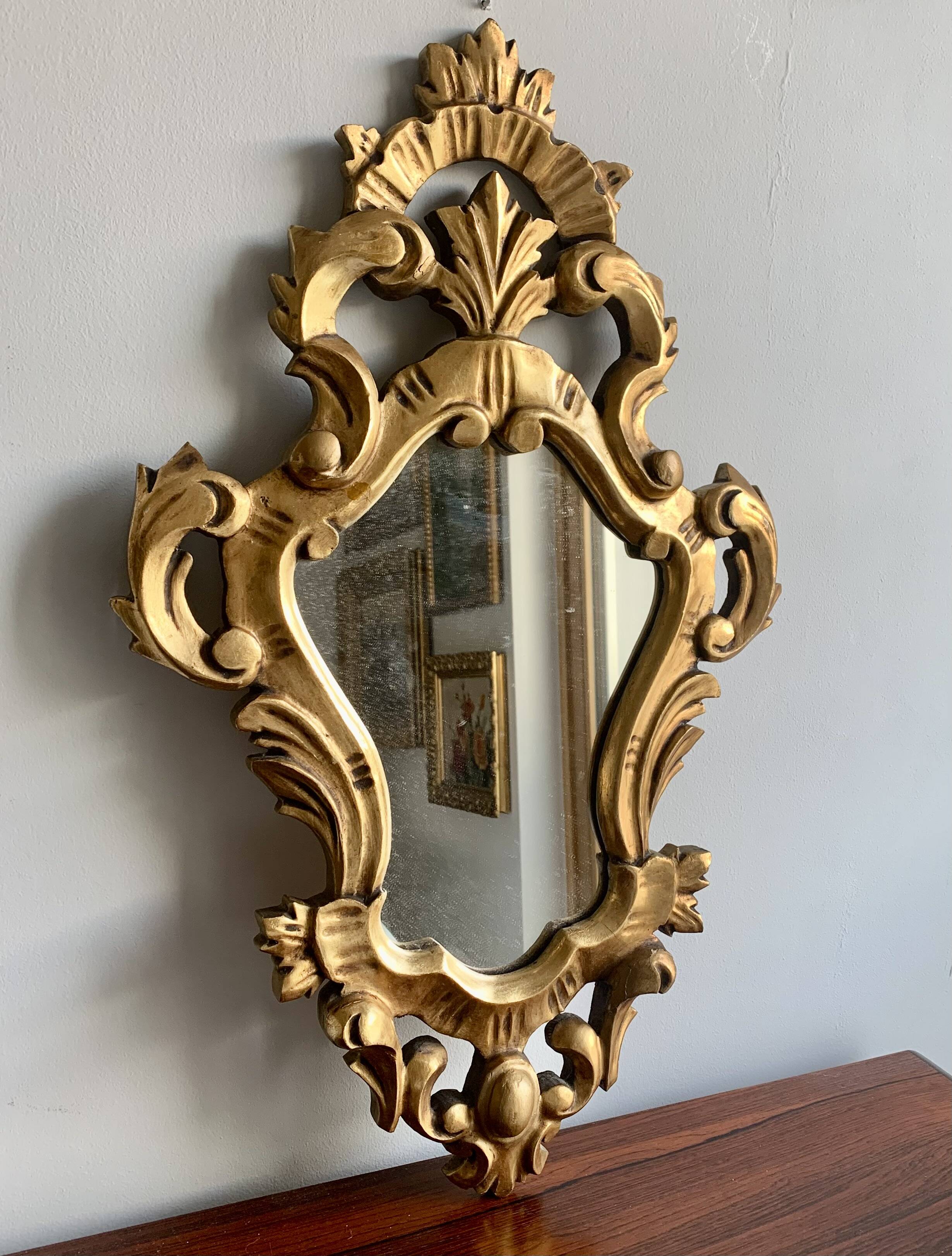 Golden wall mirror